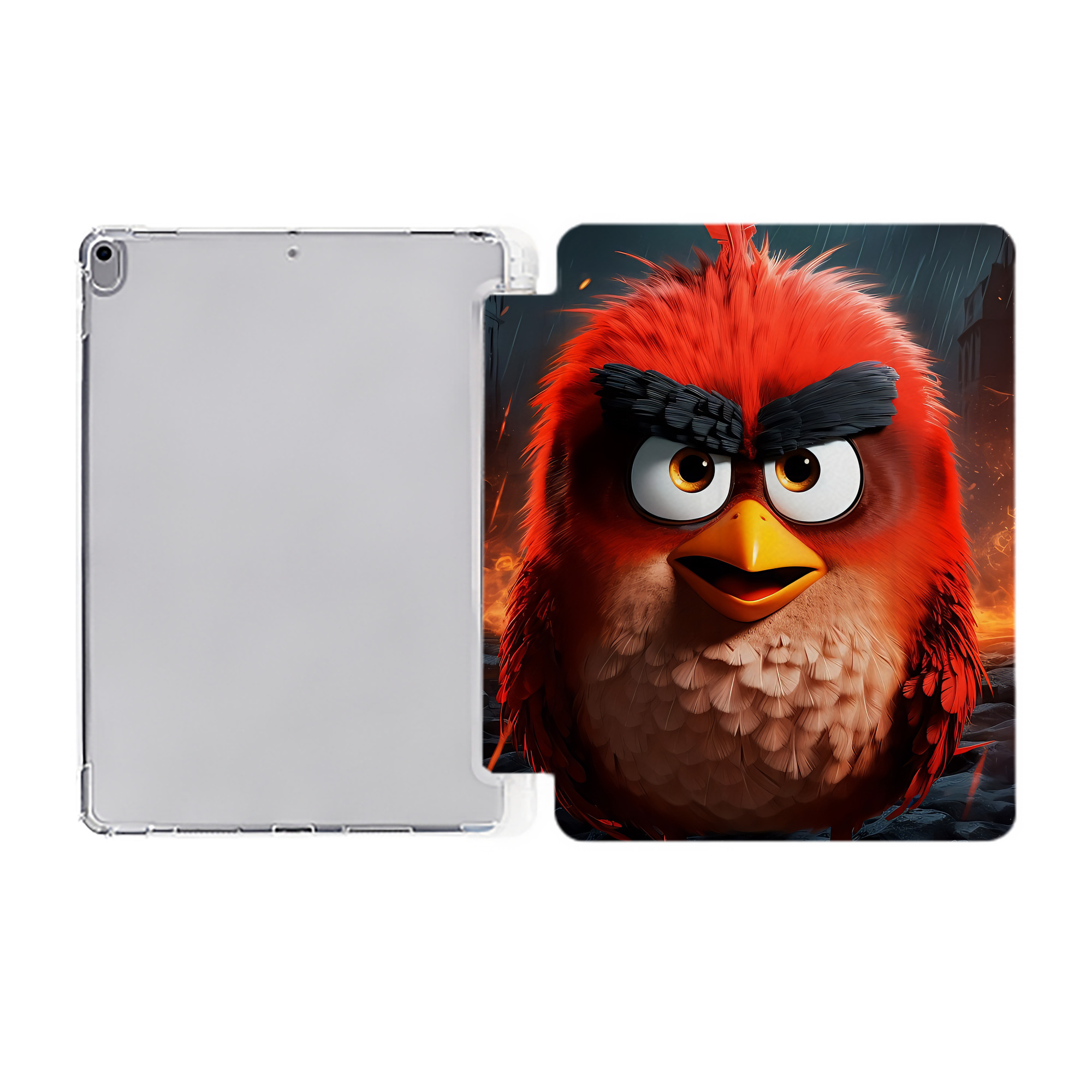 （画像用） Angry Birds アングリーバード IPad ケース ペン収納付き 三つ折りスタンド PUレザー×シリコン 対応機種9.5/10.5/10.9インチ